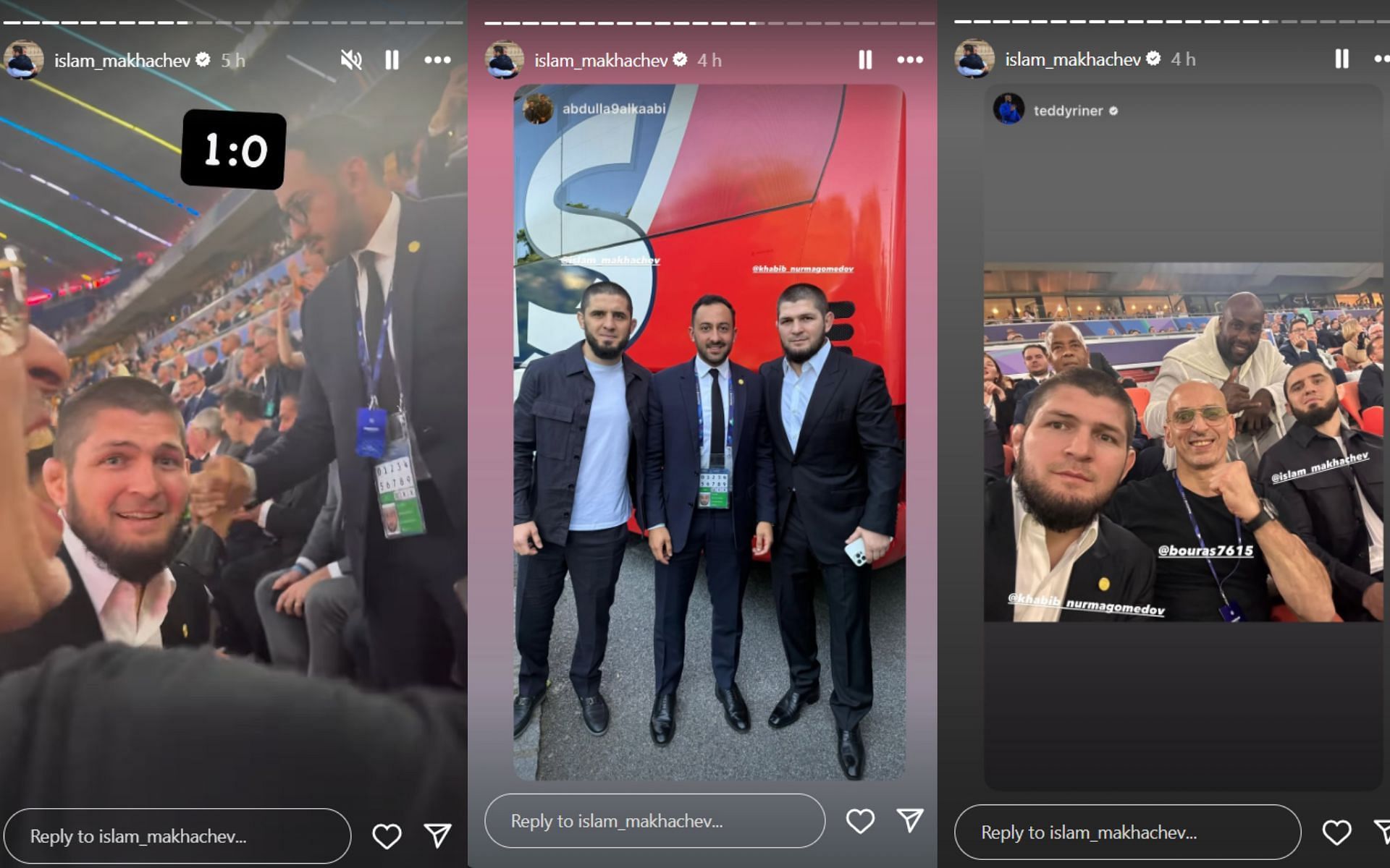 Islam Makhachev's Instagram story